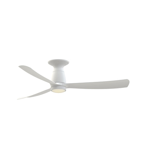 Fanimation Kute 52in Flush Mount Smart Ceiling Fan with Knurled LED Light Kit | Matte White Composite Blades | Bedroom | Model FPD8534MW-KLK-F