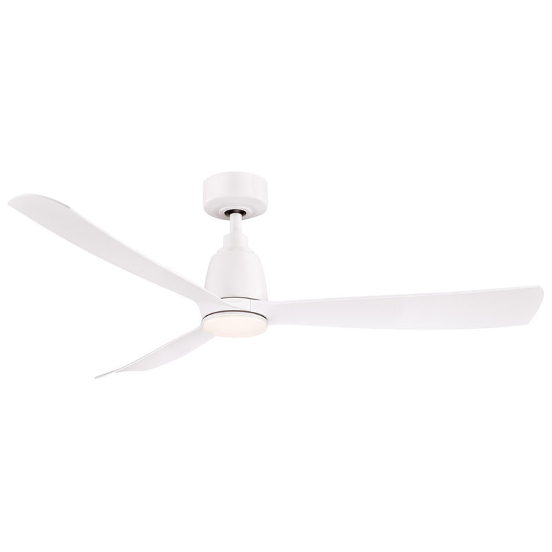 Fanimation Kute 52in Smart Ceiling Fan with LED Light Kit | Matte White Composite Blades | Covered Patio & Bedroom | Model FPD8534MW-LK