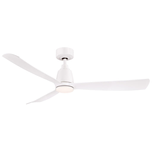 Fanimation Kute 52in Smart Ceiling Fan with LED Light Kit | Matte White Composite Blades | Covered Patio & Bedroom | Model FPD8534MW-LK