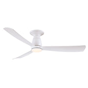 Fanimation Kute 52in Flush Mount 1-Light Smart Ceiling Fan | Matte White with Opal Frosted Glass | Low Ceiling Bedroom | Model FPD8534MW-LK-F