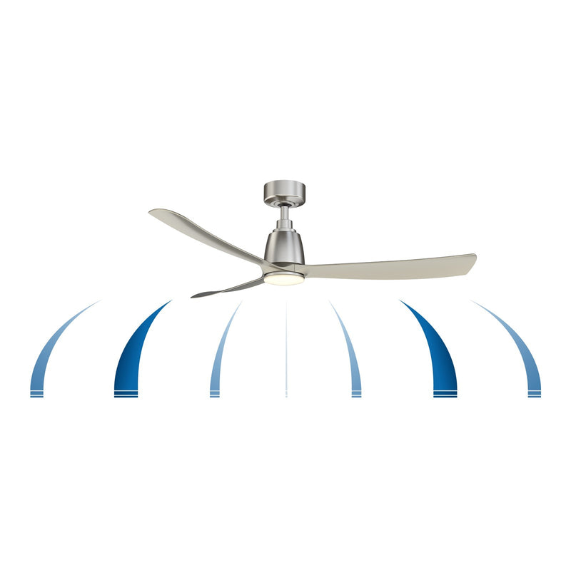 Fanimation Kute 52in Flush Mount 1-Light Smart Ceiling Fan | Matte White with Opal Frosted Glass | Low Ceiling Bedroom | Model FPD8534MW-LK-F