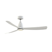Fanimation Kute 52in 1-Light Smart Ceiling Fan | Matte White and Black with Opal Frosted Glass | Covered Patio & Bedroom | Model FPD8534MW-LKBL