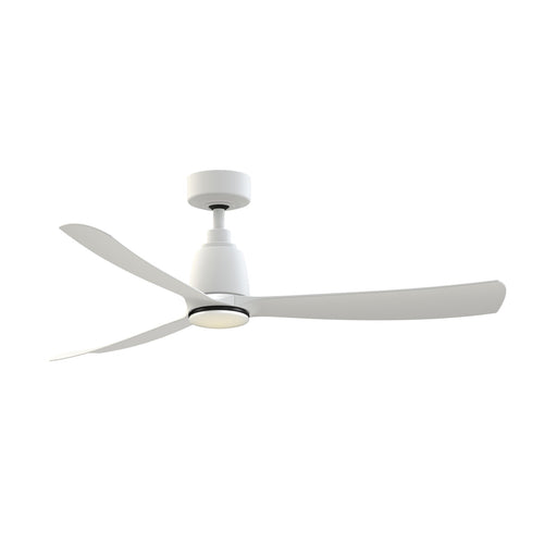 Fanimation Kute 52in 1-Light Smart Ceiling Fan | Matte White and Black with Opal Frosted Glass | Covered Patio & Bedroom | Model FPD8534MW-LKBL