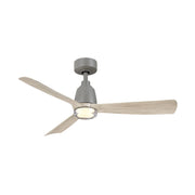 Fanimation Kute 44in 1-Light Smart Ceiling Fan | Antique Graphite and Light Oak with Clear Glass | Covered Patio & Bedroom | Model FPD8547AGP-DWLK