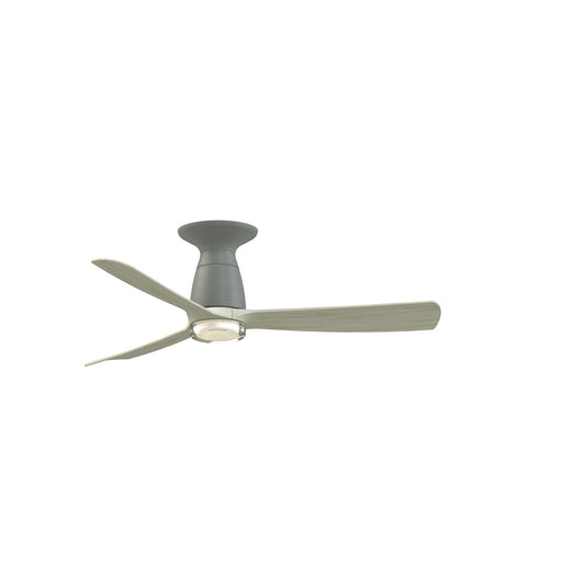 Fanimation Kute 44in Flush Smart Ceiling Fan | Antique Graphite and Light Oak Composite Blades | Covered Patio & Bedroom | Model FPD8547AGP-DWLK-F