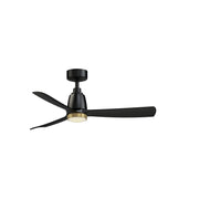 Fanimation Kute 44 44in 1-Light Ceiling Fan | Black and Brushed Satin Brass Knurled LED | Covered Patio & Living Room | Model FPD8547BL-BSKLK