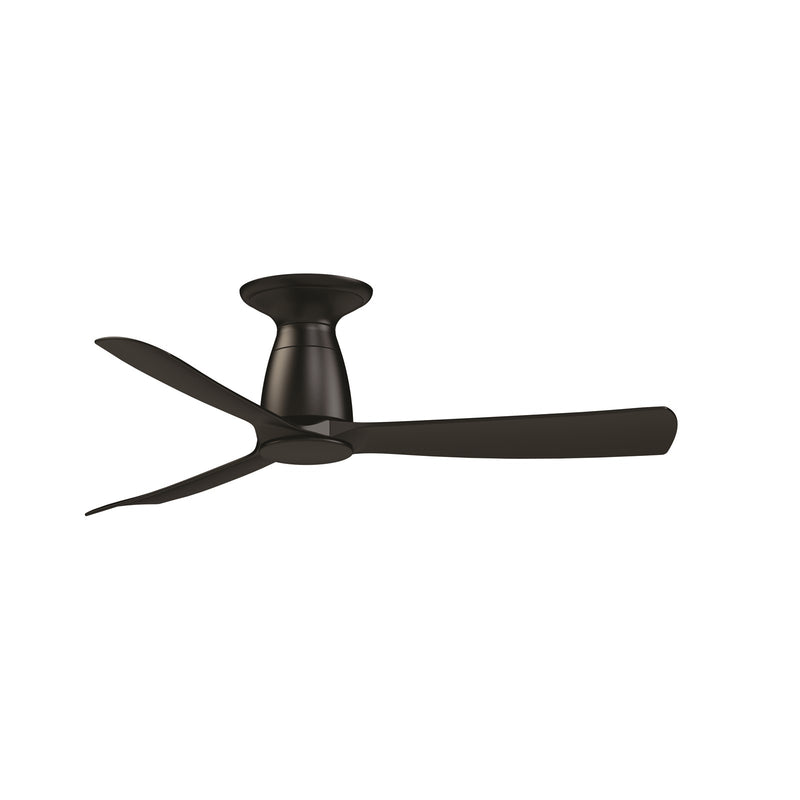 Fanimation Kute 44in Flush Smart Ceiling Fan | Black Composite Blades | Bedroom & Covered Patio | 44 x 44 x 10.32 in | Model FPD8547BL-F