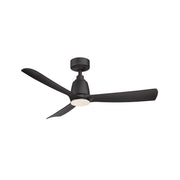 Fanimation Kute 44 44in Smart Ceiling Fan | Matte Black and Opal Frosted Glass | Covered Patio & Bedroom | 44 x 44 x 13.78 in | Model FPD8547BL-LK