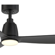 Fanimation Kute 44 44in Smart Ceiling Fan | Matte Black and Opal Frosted Glass | Covered Patio & Bedroom | 44 x 44 x 13.78 in | Model FPD8547BL-LK