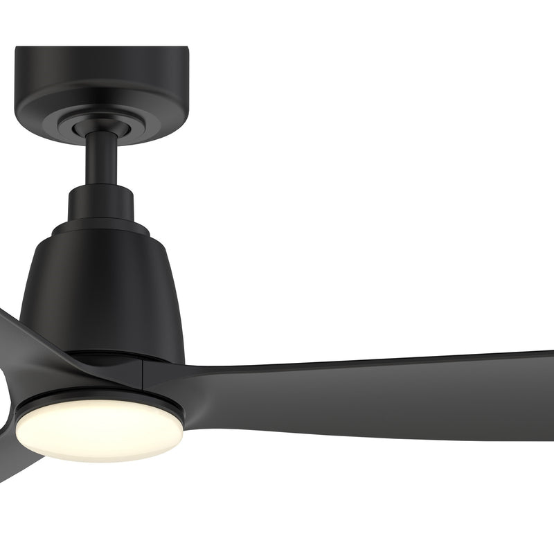Fanimation Kute 44 44in Smart Ceiling Fan | Matte Black and Opal Frosted Glass | Covered Patio & Bedroom | 44 x 44 x 13.78 in | Model FPD8547BL-LK