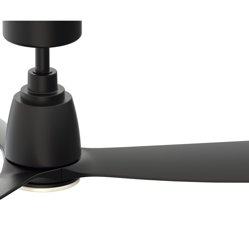 Fanimation Kute 44 44in Smart Ceiling Fan | Matte Black and Opal Frosted Glass | Covered Patio & Bedroom | 44 x 44 x 13.78 in | Model FPD8547BL-LK