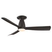 Fanimation Kute 44in Flush Mount 1-Light Smart Ceiling Fan | Modern Black with Opal Frosted Glass | Low Ceiling Bedroom | Model FPD8547BL-LK-F