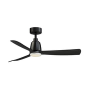 Fanimation Kute 44in 1-Light Smart Ceiling Fan | Modern Black and Matte White with Opal Frosted Glass | Covered Patio | Model FPD8547BL-LKMW