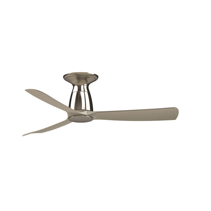 Fanimation Kute 44in Flush Smart Ceiling Fan | Brushed Nickel | Covered Patio & Low Ceiling | 44 x 44 x 10.32 in | Model FPD8547BN-F