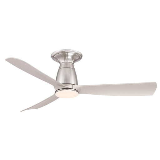 Fanimation Kute 44in Flush Smart Ceiling Fan | Brushed Nickel and Opal Frosted Glass | Covered Patio & Bedroom | Model FPD8547BN-LK-F