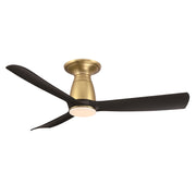 Fanimation Kute 44in 1-Light Ceiling Fan | Brushed Satin Brass and Black Composite Blades | Covered Patio & Bedroom | Model FPD8547BSBL-LK-F