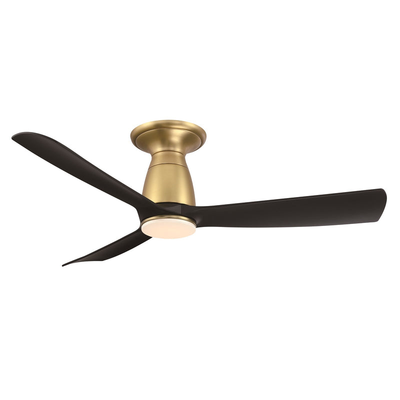 Fanimation Kute 44in 1-Light Ceiling Fan | Brushed Satin Brass and Black Composite Blades | Covered Patio & Bedroom | Model FPD8547BSBL-LK-F