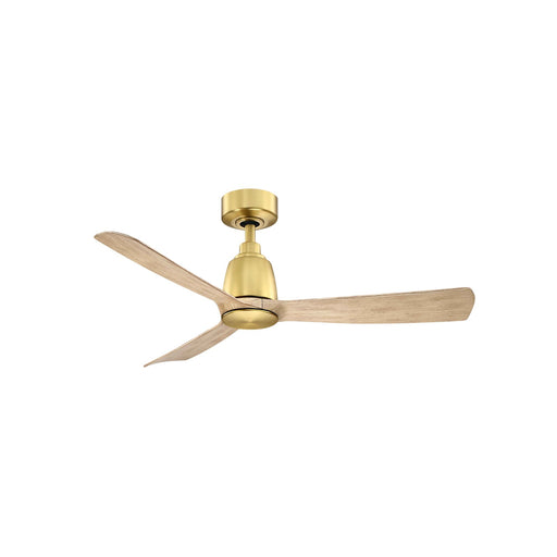 Fanimation Kute 44in 3-Blade Smart Ceiling Fan | Satin Brass and Natural Composite Blades | Covered Patio & Living Room | Model FPD8547BSN