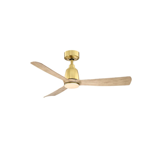 Fanimation Kute 44in 1-Light Smart Ceiling Fan | Brushed Satin Brass and Natural Composite Blades | Covered Patio & Bedroom | Model FPD8547BSN-LK