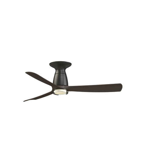 Fanimation Kute 44 Flush 1-Light Smart Ceiling Fan | Dark Bronze and Dark Walnut Composite | Covered Patio & Bedroom | Model FPD8547DZ-DWLK-F