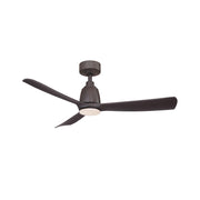 Fanimation Kute 44in Smart Ceiling Fan | Dark Bronze and Dark Walnut Composite Blades | Covered Patio & Bedroom | Model FPD8547DZ-LK