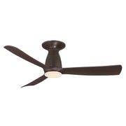 Fanimation Kute 44in Flush Smart Ceiling Fan | Dark Bronze and Dark Walnut Composite Blades | Covered Patio & Bedroom | Model FPD8547DZ-LK-F