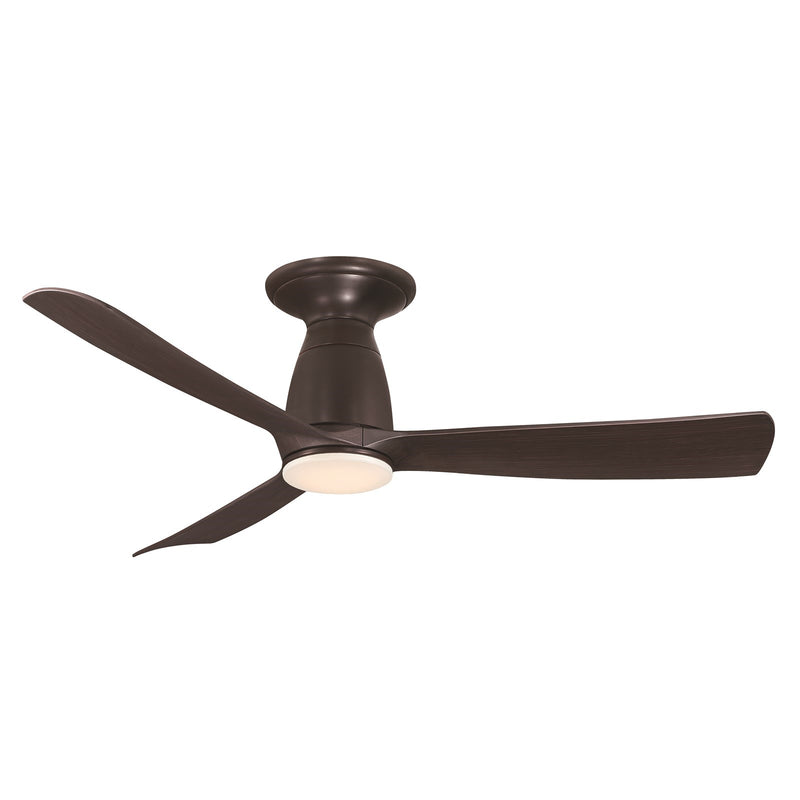 Fanimation Kute 44in Flush Smart Ceiling Fan | Dark Bronze and Dark Walnut Composite Blades | Covered Patio & Bedroom | Model FPD8547DZ-LK-F