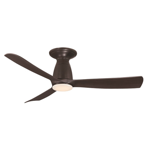 Fanimation Kute 44in Flush Smart Ceiling Fan | Dark Bronze and Dark Walnut Composite Blades | Covered Patio & Bedroom | Model FPD8547DZ-LK-F