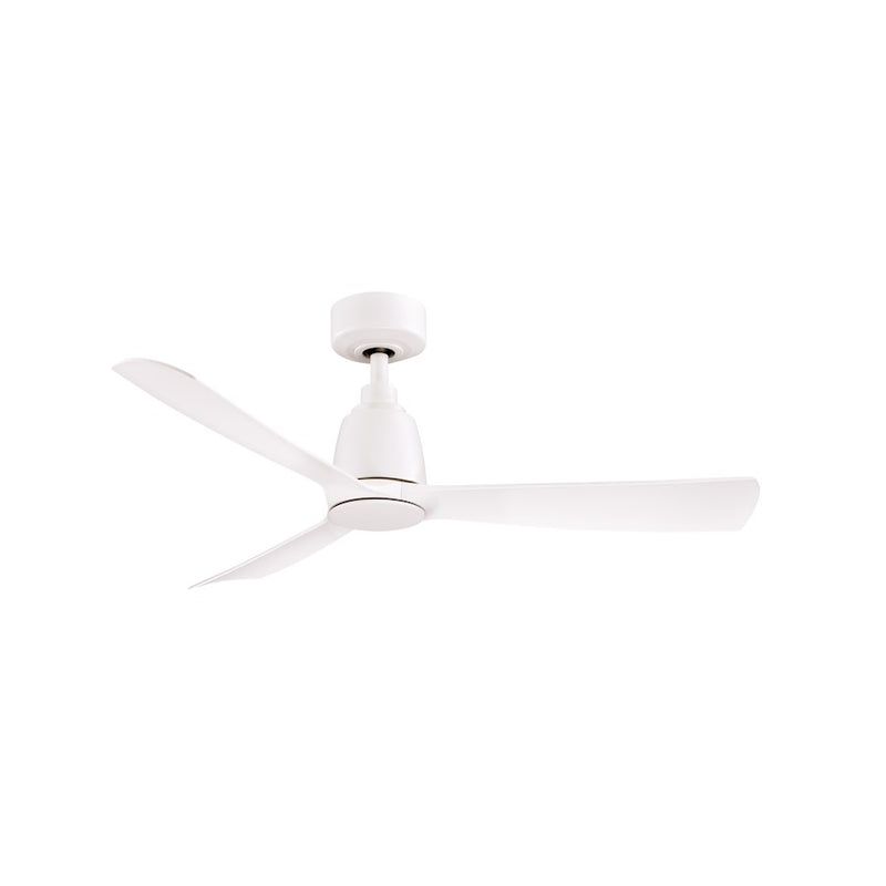Fanimation Kute 44in 3-Blade Ceiling Fan | Matte White Composite | Covered Patio & Bedroom | 44 x 44 x 13 in | Model FPD8547MW
