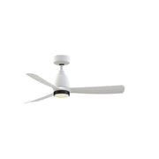 Fanimation Kute 44in Smart Ceiling Fan | Matte White and Matte White Composite Blades | Covered Patio & Bedroom | Model FPD8547MW-BLKLK