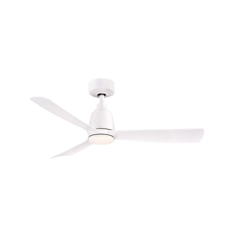 Fanimation Kute 44in 1-Light Smart Ceiling Fan | Matte White and Opal Frosted Glass | Covered Patio & Bedroom | Model FPD8547MW-LK