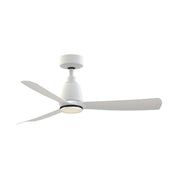 Fanimation Kute 44in 1-Light Smart Ceiling Fan | Matte White and Black Opal Frosted Glass | Covered Patio & Bedroom | Model FPD8547MW-LKBL