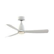 Fanimation Kute 44in 1-Light Smart Ceiling Fan | Matte White and Brushed Satin Brass with Opal Frosted Glass | Covered Patio | Model FPD8547MW-LKBS