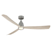 Fanimation Kute 60in 1-Light Smart Ceiling Fan | Antique Graphite and Light Oak with Clear Glass | Covered Patio & Great Room | Model FPD8560AGP-DWLK