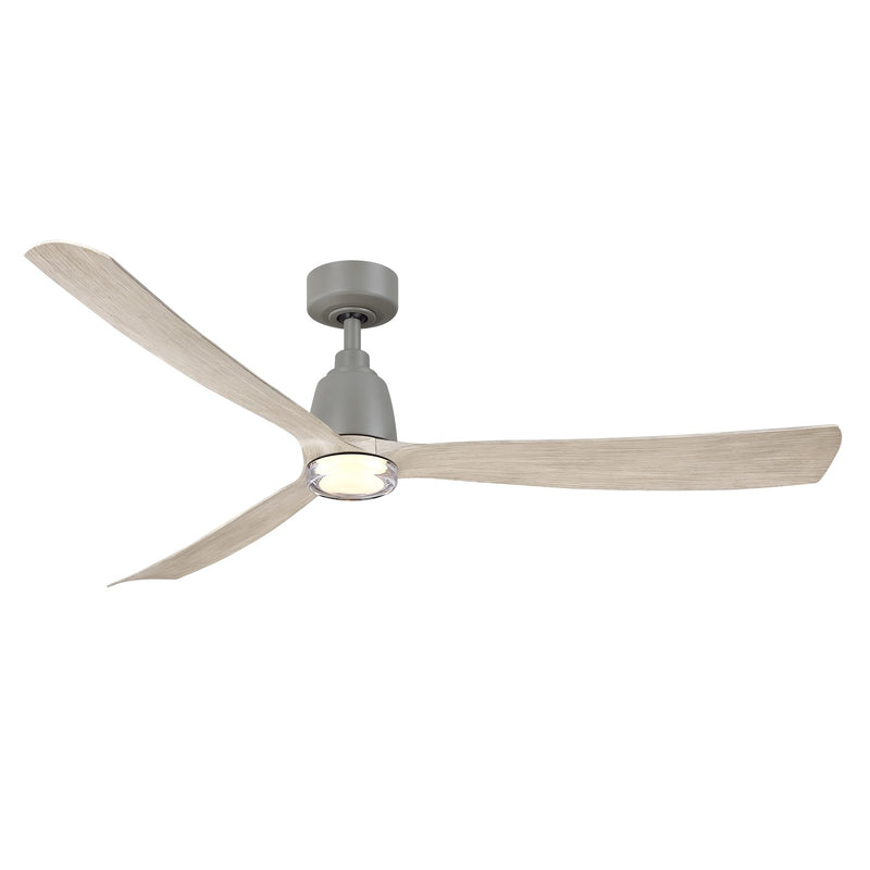 Fanimation Kute 60in 1-Light Smart Ceiling Fan | Antique Graphite and Light Oak with Clear Glass | Covered Patio & Great Room | Model FPD8560AGP-DWLK