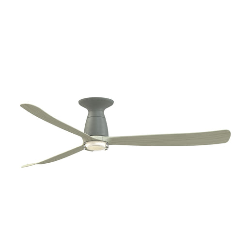 Fanimation Kute 60in Flush 1-Light Smart Ceiling Fan | Antique Graphite and Light Oak with Clear Glass | Low Ceiling Great | Model FPD8560AGP-DWLK-F