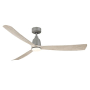 Fanimation Kute 60 60in Smart Ceiling Fan with LED Light Kit | Antique Graphite and Light Oak Composite | Bedroom & Covered | Model FPD8560AGP-LK