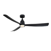 Fanimation Kute 60in Smart Ceiling Fan | Black with Double-Walled Clear Glass LED | Covered Patio & Living Room | Model FPD8560BL-DWLK