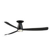 Fanimation Kute 60in Flush Smart Ceiling Fan | Black with Double-Walled Clear Glass LED | Covered Patio & Living Room | Model FPD8560BL-DWLK-F