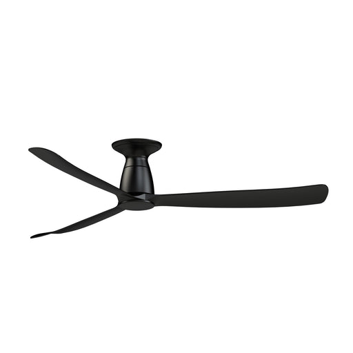 Fanimation Kute 60in Flush Ceiling Fan | Modern Black and Black Composite Blades | Bedroom & Covered Patio | 60 x 60 x 10.32 in | Model FPD8560BL-F
