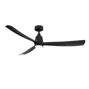 Fanimation Kute 60in 1-Light Smart Ceiling Fan | Modern Black and Black Composite Blades | Covered Patio & Living Room | Model FPD8560BL-KLK