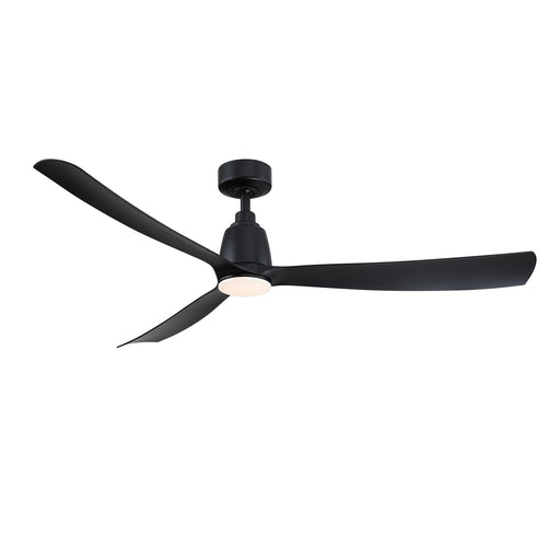 Fanimation Kute 60in Smart Ceiling Fan | Modern Black and Black Composite Blades | Covered Patio & Bedroom | 60 x 60 x 13.78 in | Model FPD8560BL-LK