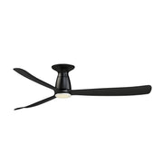 Fanimation Kute 60in 1-Light Flush Mount Smart Ceiling Fan | Modern Black and Opal Frosted Glass | Covered Patio & Bedroom | Model FPD8560BL-LK-F