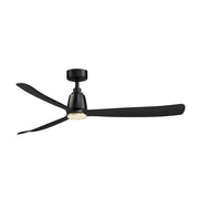 Fanimation Kute 60in Smart Ceiling Fan | Modern Black and Black Composite Blades with Brushed Satin Brass Light | Covered | Model FPD8560BL-LKBS
