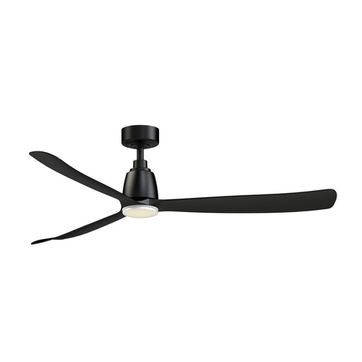 Fanimation Kute 60in 1-Light Smart Ceiling Fan | Modern Black and Matte White with Opal Frosted Glass | Covered Patio | Model FPD8560BL-LKMW