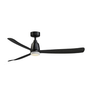 Fanimation Kute 60in 1-Light Smart Ceiling Fan | Modern Black and Matte White with Knurled Opal Frosted Glass | Covered Patio | Model FPD8560BL-MWKLK