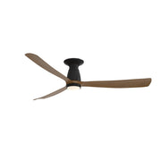 Fanimation Kute 60in Flush 1-Light Smart Ceiling Fan | Modern Black and Koa Composite Blades | Covered Patio & Living Room | Model FPD8560BLK-KLK-F
