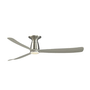 Fanimation Kute 60in Flush 1-Light Ceiling Fan | Brushed Nickel and Opal Frosted Glass | Low Ceiling & Covered Patio | Model FPD8560BN-LK-F