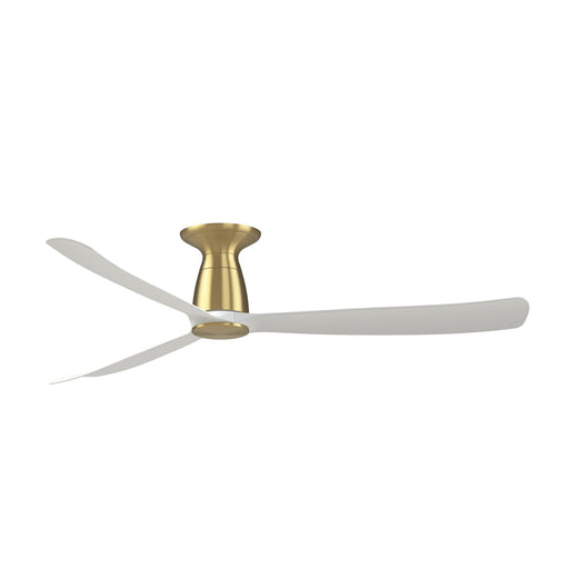 Fanimation Kute 60in Flush Smart Ceiling Fan | Brushed Satin Brass and Matte White Composite | Bedroom, Living Room & Covered | Model FPD8560BS-F