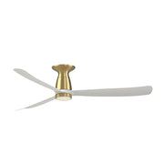 Fanimation Kute 60in Smart Ceiling Fan with Knurled LED CCT Select | Brushed Satin Brass and Matte White Composite | Bedroom | Model FPD8560BS-KLK